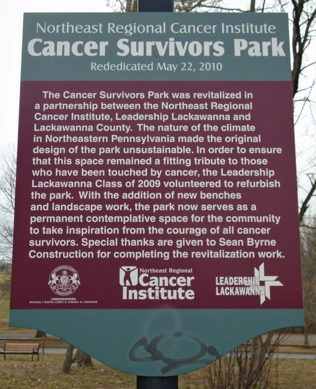 Cancer Survivors Park Rededication Marker image. Click for full size.