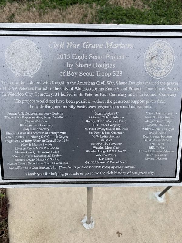 Civil War Grave Markers Marker image. Click for full size.