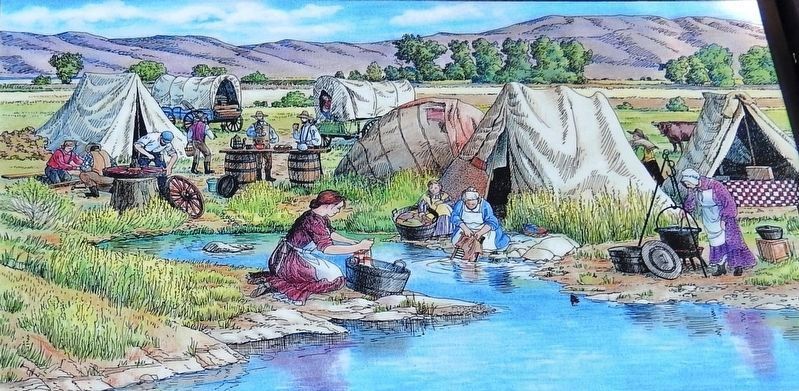 Covered Wagon to Freeway Travel Marker detail image. Click for full size.