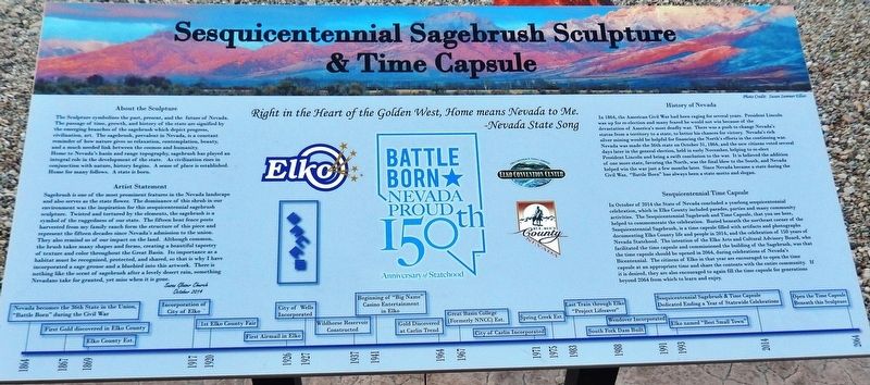 Sesquicentennial Sagebrush Sculpture & Time Capsule Marker image. Click for full size.