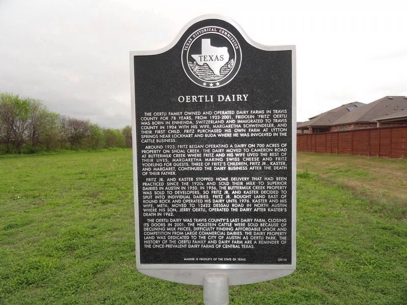 Oertli Dairy Marker. Click for full size. Oertli Dairy Marker image. Click for full size.