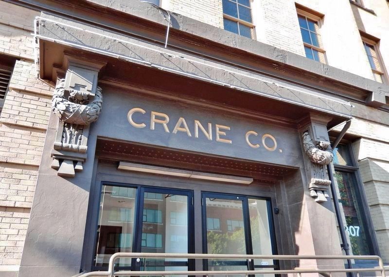 Crane Building  <i>entrance ornamentation</i> image. Click for full size.