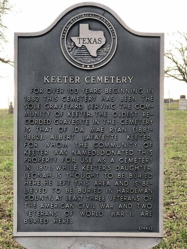 Keeter Cemetery Marker image. Click for full size.