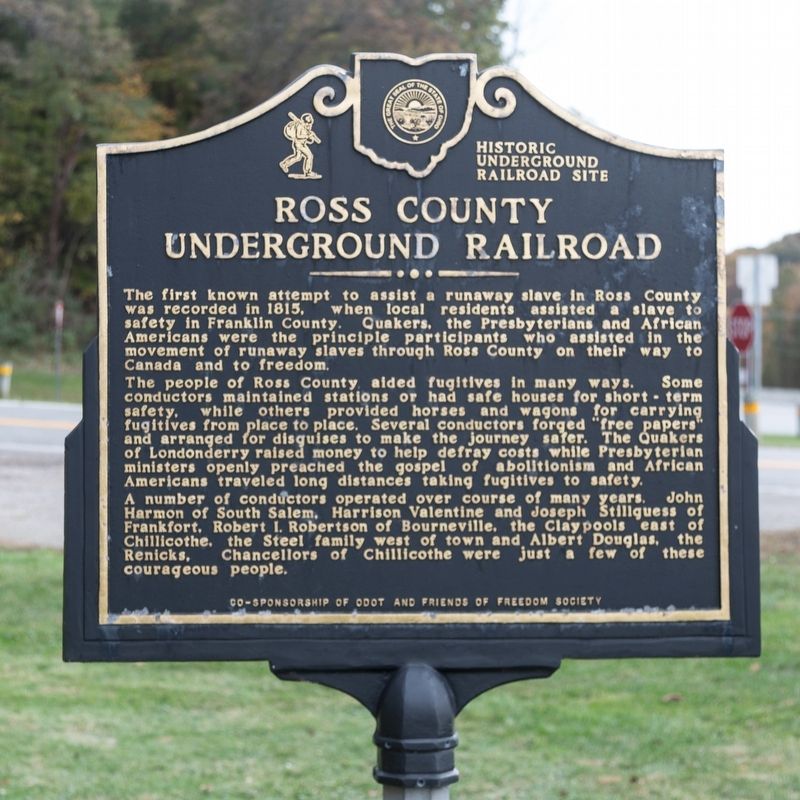 Ross County Underground Railroad Marker image. Click for full size.