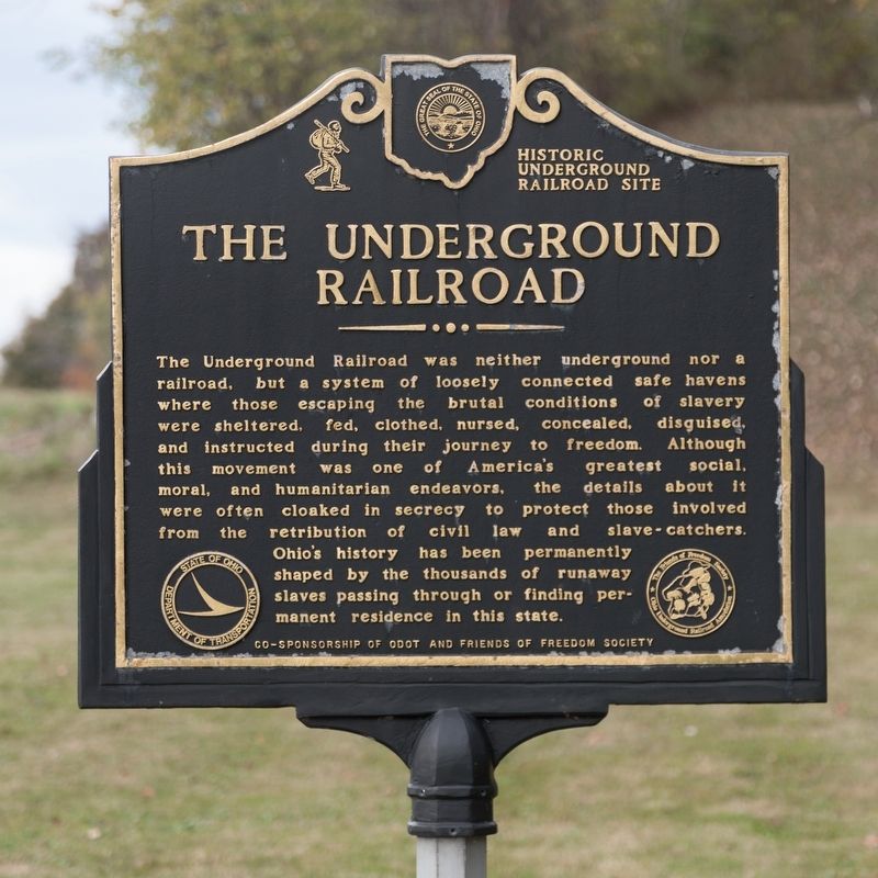 The Underground Railroad side of marker image. Click for full size.