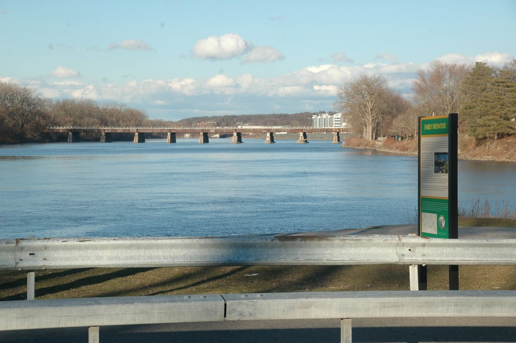 Early Frontier Marker with a view down the Mohawk River image. Click for full size.