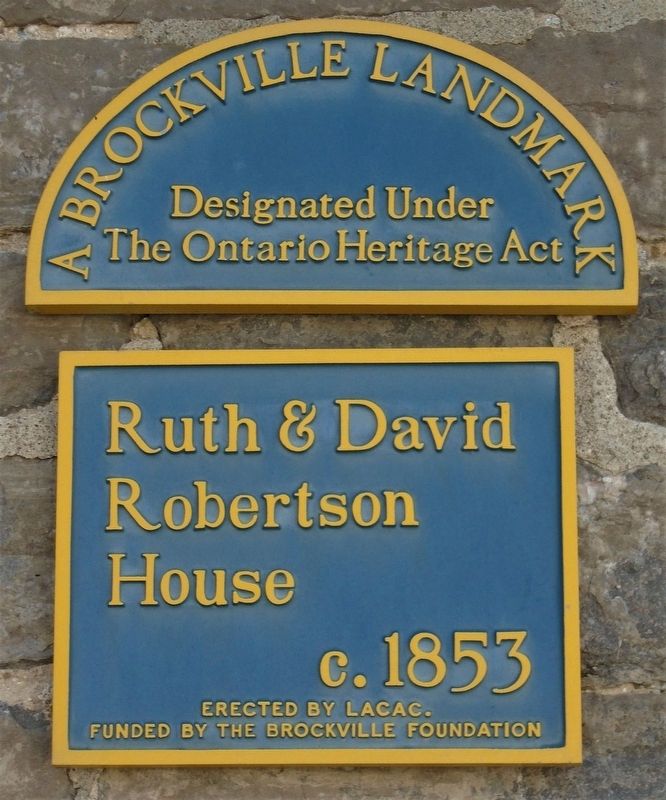 Ruth & David Robertson House Marker. Click for full size. Ruth & David Robertson House Marker image. Click for full size.