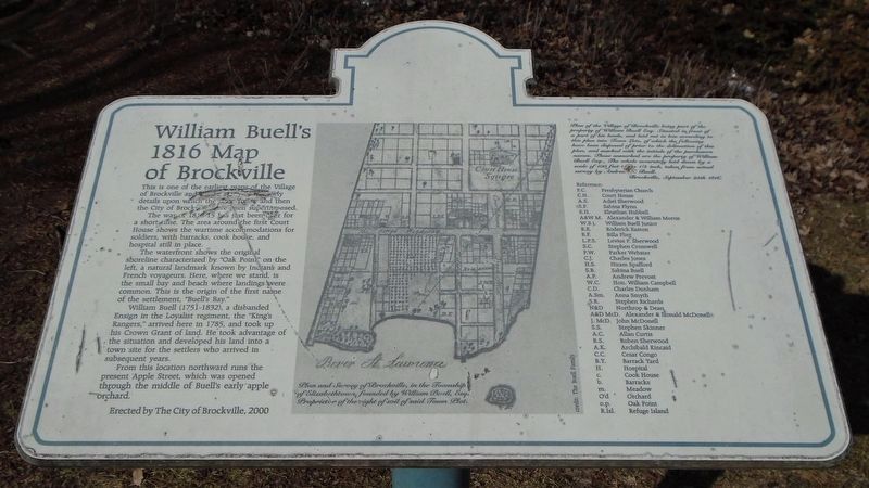 William Buells 1816 Map of Brockville Marker image. Click for full size.