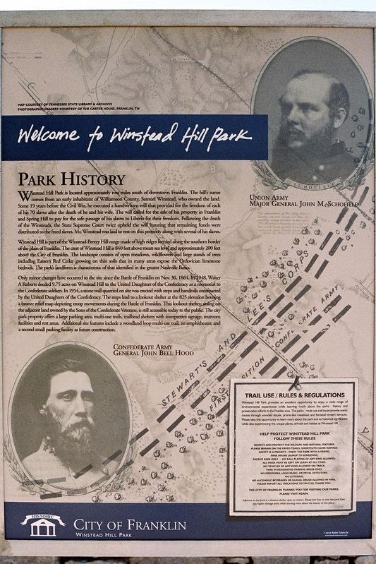Welcome to Winstead Hill Park Marker. Click for full size. Welcome to Winstead Hill Park Marker image. Click for full size.
