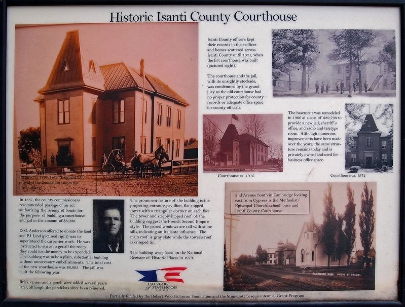 Historic Isanti County Courthouse marker image. Click for full size.