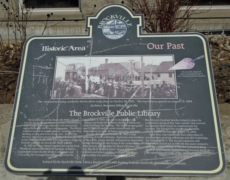 The Brockville Public Library Marker image. Click for full size.