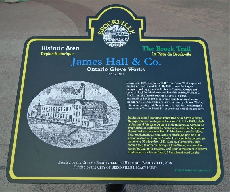 James Hall & Co. Ontario Glove Works 1865 - 1917 Marker image. Click for full size.