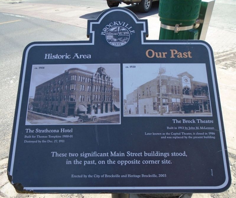 The Strathcona Hotel / The Brock Theatre Marker image. Click for full size.