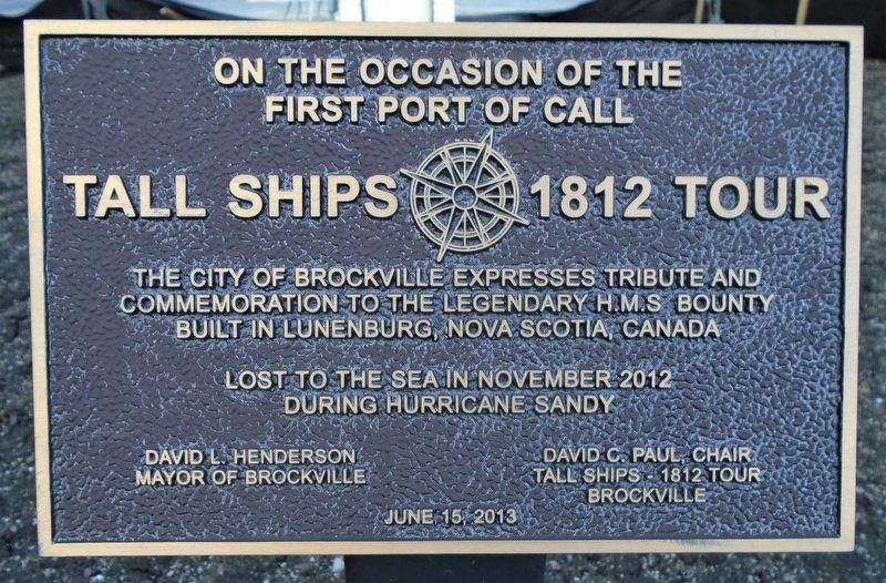Tall Ships 1812 Tour Marker image. Click for full size.