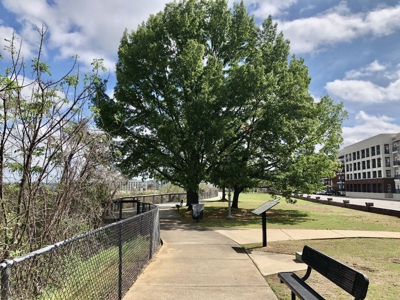 Native Americans Marker looking east towards downtown. image. Click for full size.