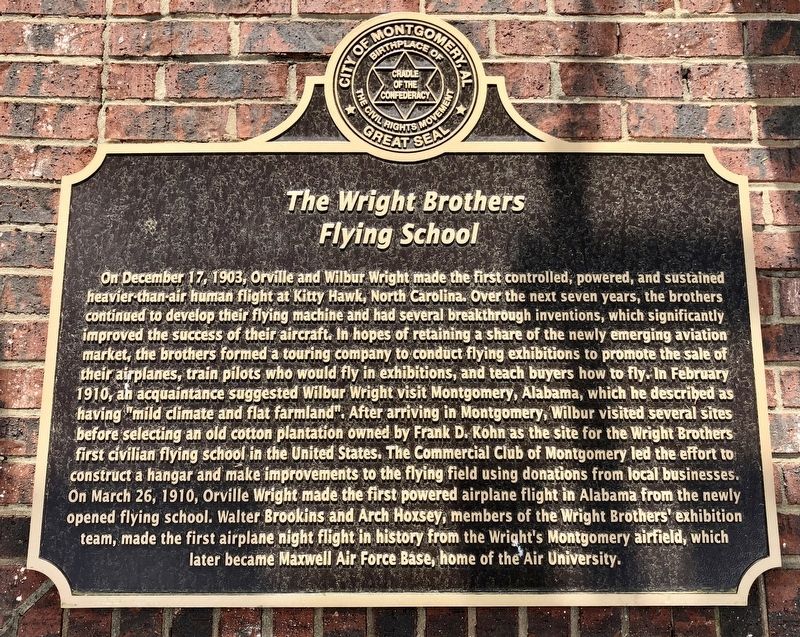 The Wright Brothers Flying School Marker image. Click for full size.