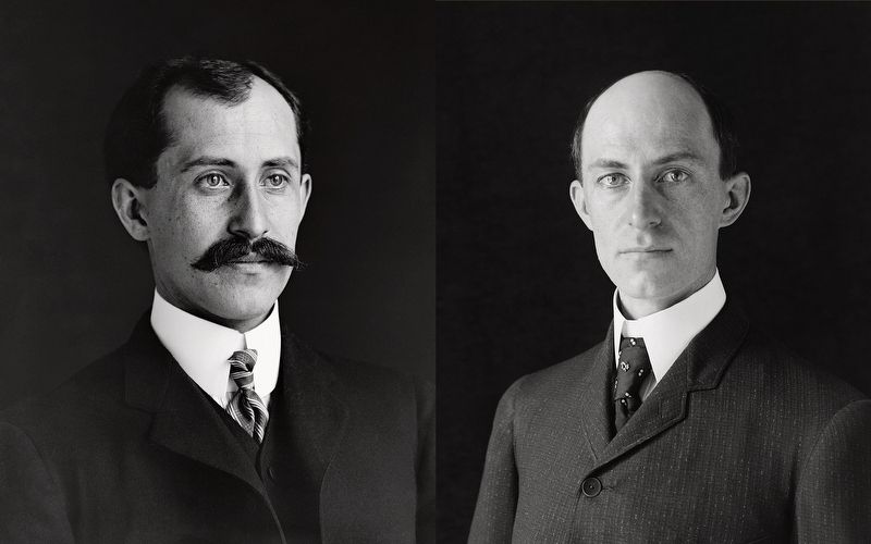 Orville and Wilbur Wright in 1905. image. Click for full size.