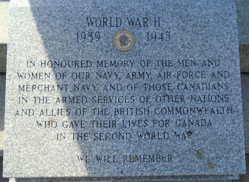 War Memorial WWII Dedication image. Click for full size.