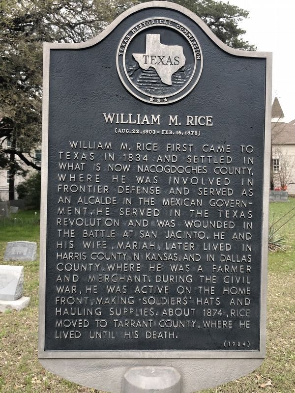 William M. Rice Marker image. Click for full size.