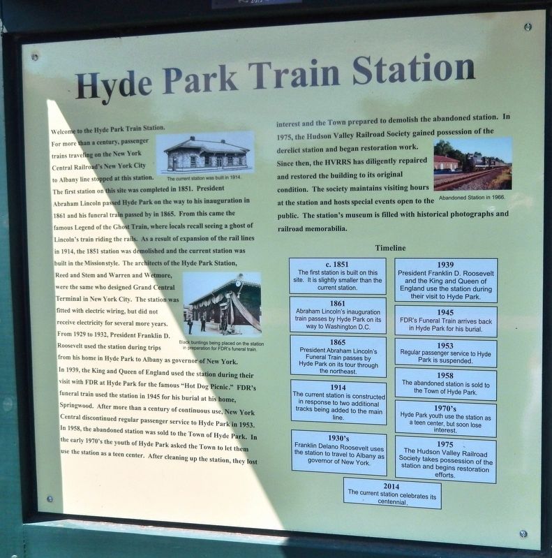 Hyde Park Train Station Marker image. Click for full size.