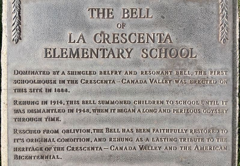 Bell of La Crescenta Marker. Click for full size. Bell of La Crescenta Marker image. Click for full size.