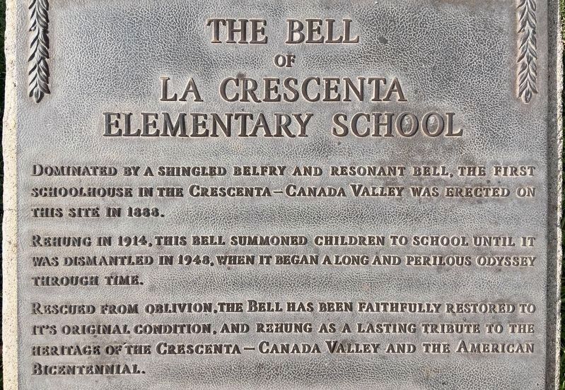 Bell of La Crescenta Marker image. Click for full size.