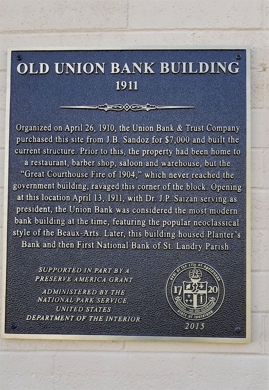 Old Union Bank Building Marker image. Click for full size.