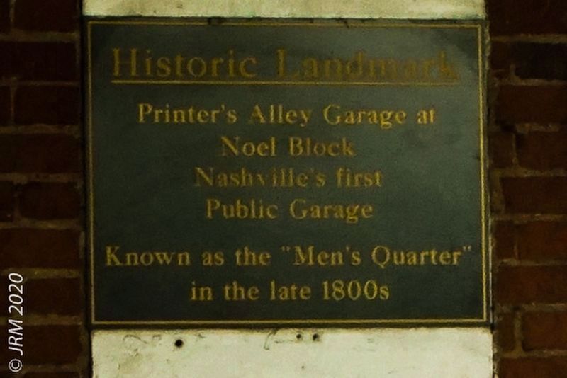 Printer's Alley Garage Marker image. Click for full size.