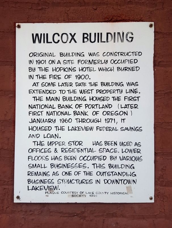 Wilcox Building Marker image. Click for full size.
