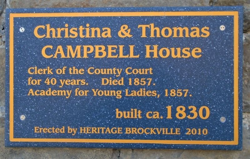 Christina & Thomas Campbell House Marker image. Click for full size.