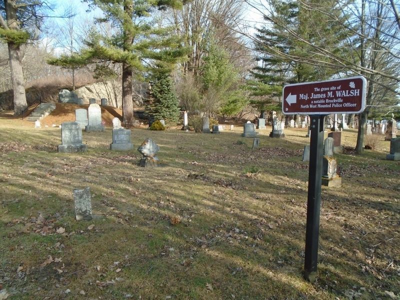 Walsh Family Plot Sign in Old Protestant Cemetery west of Brockville image. Click for full size.