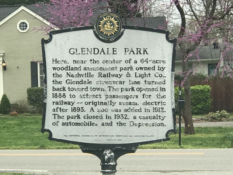 Glendale Park Marker. Click for full size. Glendale Park Marker image. Click for full size.