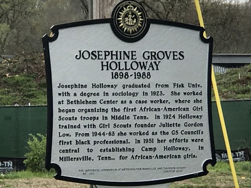 Josephine Groves Holloway Marker image. Click for full size.