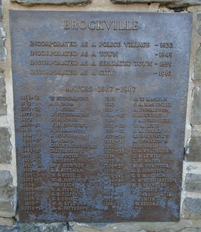 Centennial of Confederation Brockville History Marker image. Click for full size.