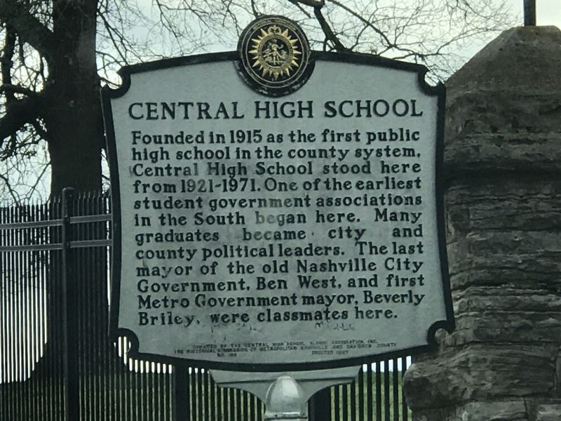 Central High School Historical Marker