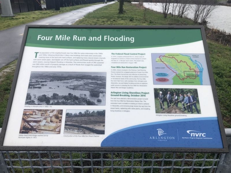Four Mile Run and Flooding Marker image. Click for full size.