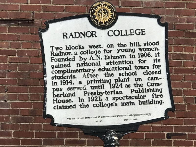Radnor College Marker image. Click for full size.