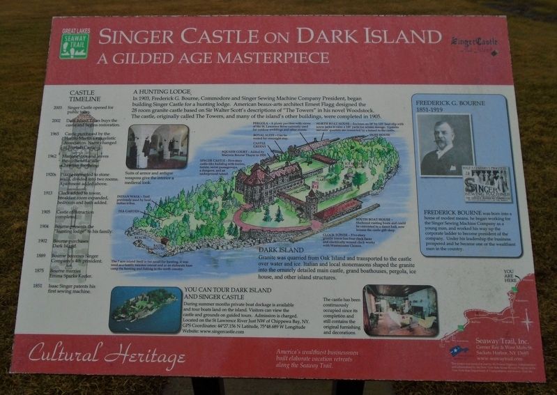 Singer Castle on Dark Island Marker image. Click for full size.