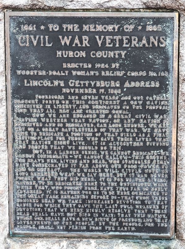 Huron County Civil War Veterans Monument image. Click for full size.