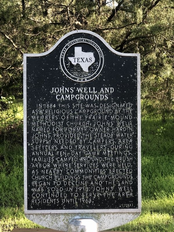 Johns' Well and Campgrounds Marker. Click for full size. Johns' Well and Campgrounds Marker image. Click for full size.