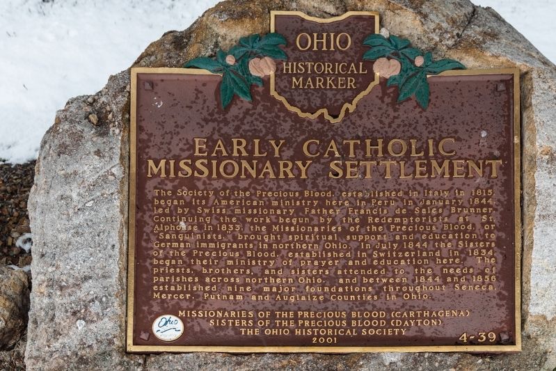 Early Catholic Missionary Settlement Marker image. Click for full size.