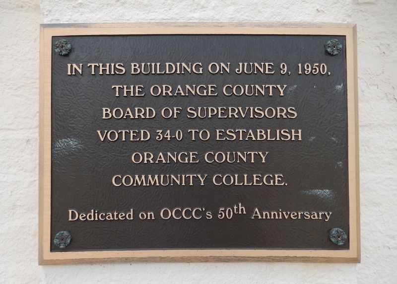 Orange County Community College Marker image. Click for full size.