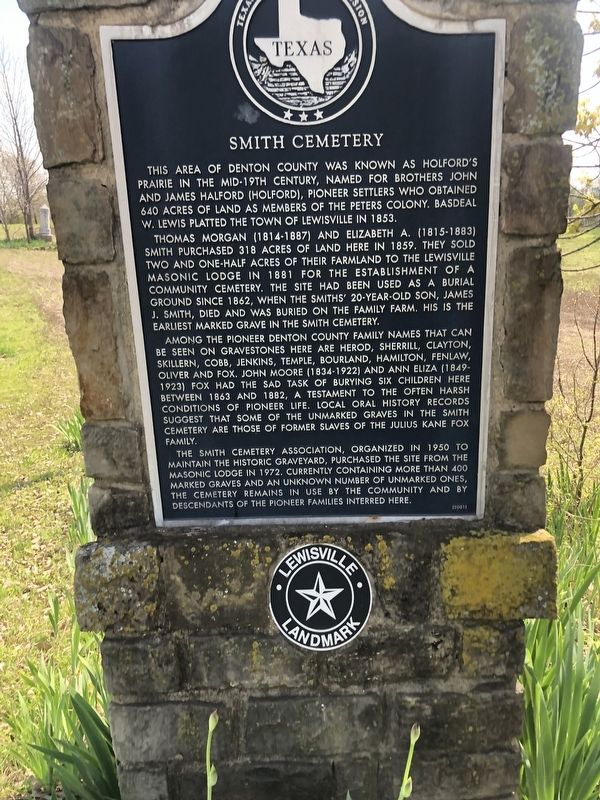Smith Cemetery Marker. Click for full size. Smith Cemetery Marker image. Click for full size.