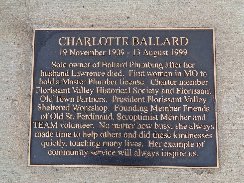 Charlotte Ballard Marker. Click for full size. Charlotte Ballard Marker image. Click for full size.