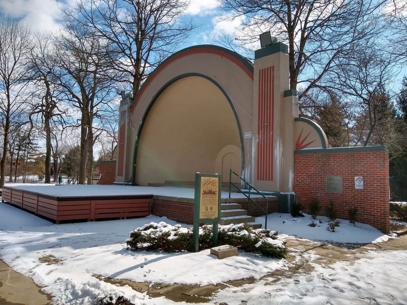 Allen P. Dudley Bandshell and Marker. Click for full size. Allen P. Dudley Bandshell and Marker image. Click for full size.