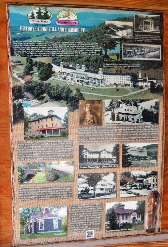 History of Pine Hill and Highmount Marker image. Click for full size.