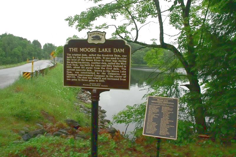 The Moose Lake Dam Marker image. Click for full size.