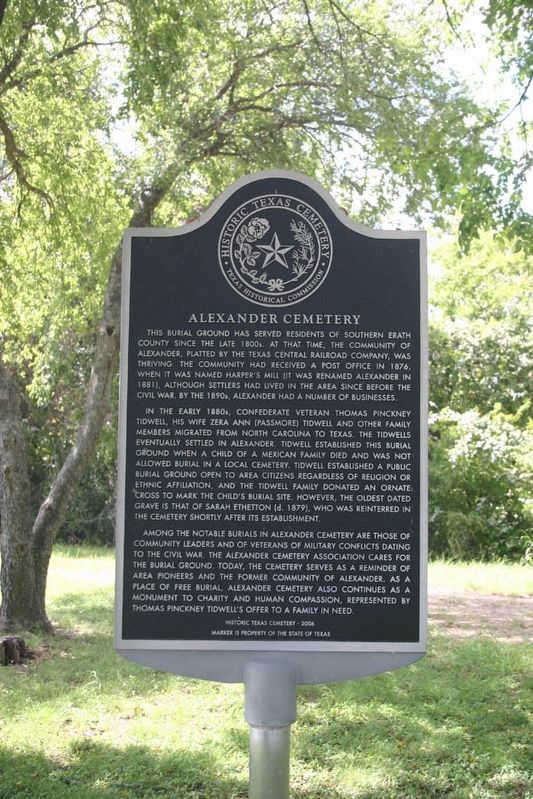 Alexander Cemetery Marker image. Click for full size.