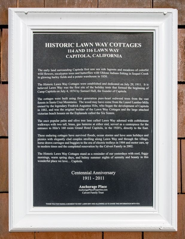 Original Historic Lawn Way Cottages Marker image. Click for full size.