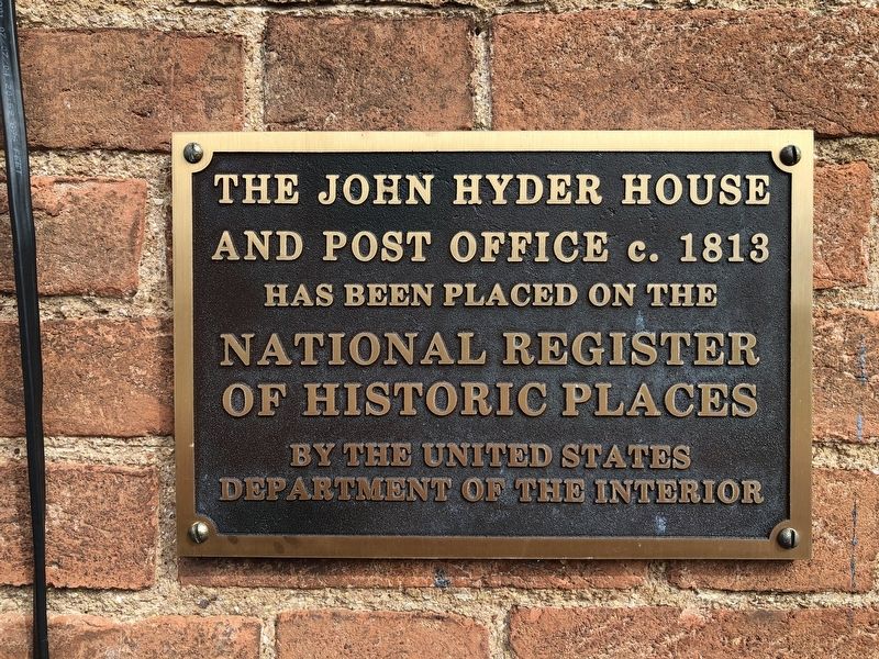 The John Hyder House and Post Office Marker image. Click for full size.